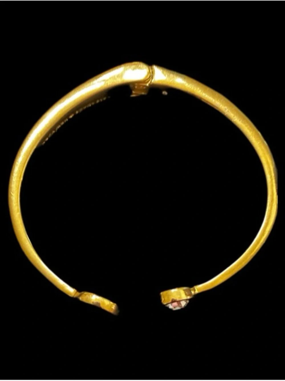 Kate Spade New York Gold Tone enamel, & crystal hinged cuff bracelet
